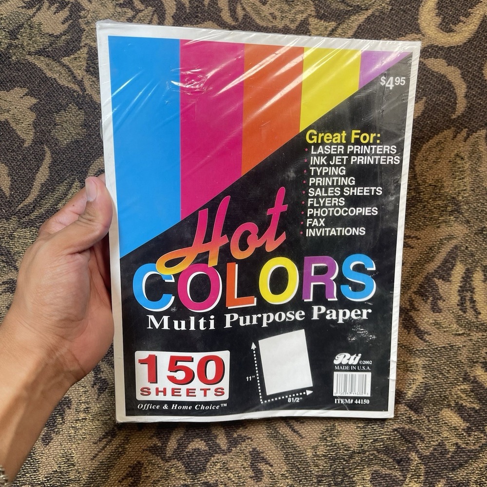 Vtg 2002 Rti Colored Paper Colors 8-1/2" x 11" 150pc Scrapbooking Craft New